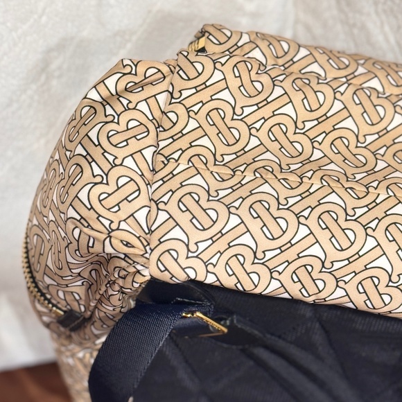 Burberry TB Monogram Rucksack Backpack Bag Nylon Purse Beige Black Gold Gorgeous main image 14